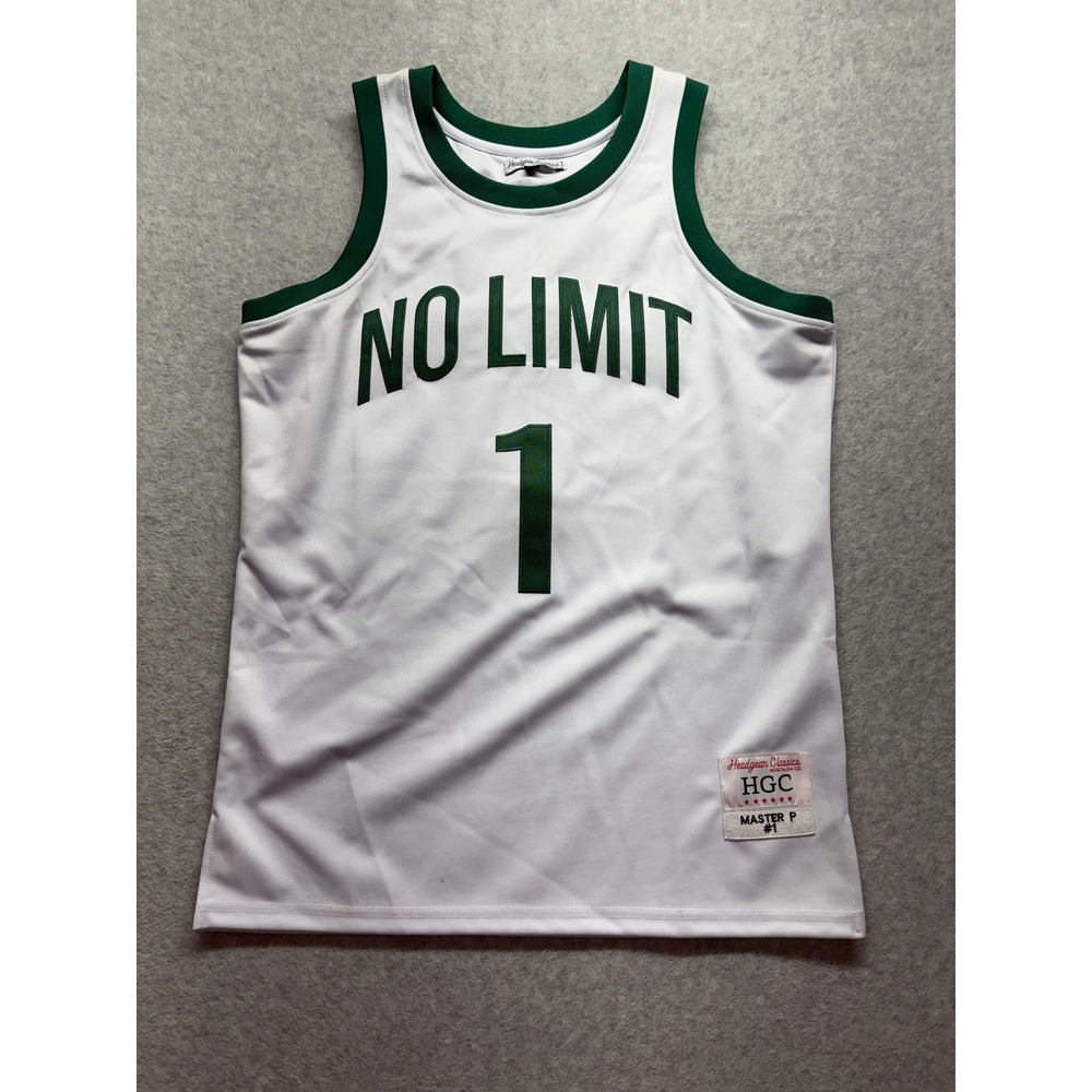 Headgear Classics Master P No Limit Jersey White Green HGC Basketball Mens Large
